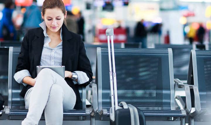 Woman Travel Plane Airport