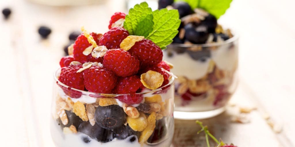Healthy Snacks for Weight Loss coconut yogurt and mixed berries